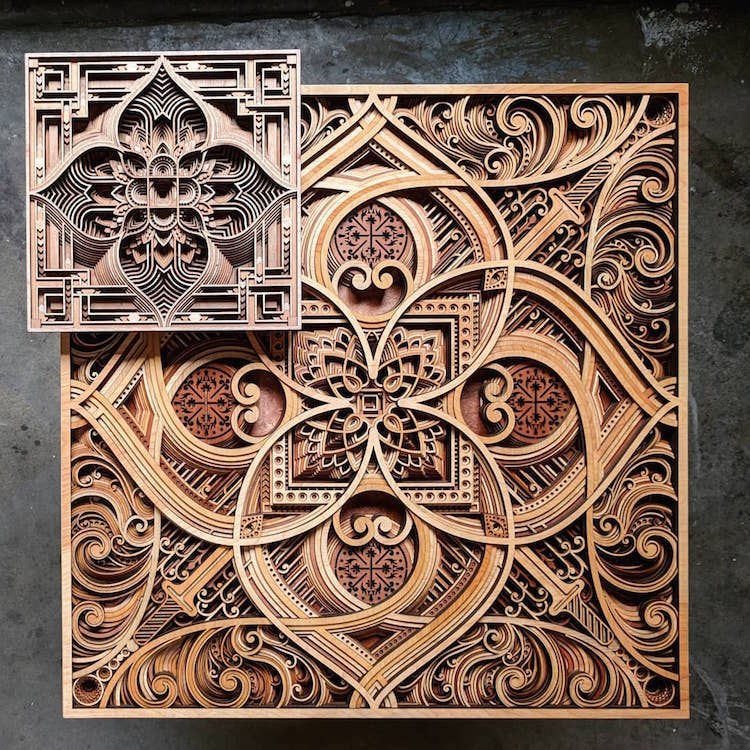 Laser-Cut Wood Wall Art by Gabriel Schama