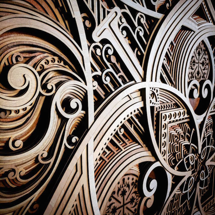 Laser-Cut Wood Wall Art by Gabriel Schama