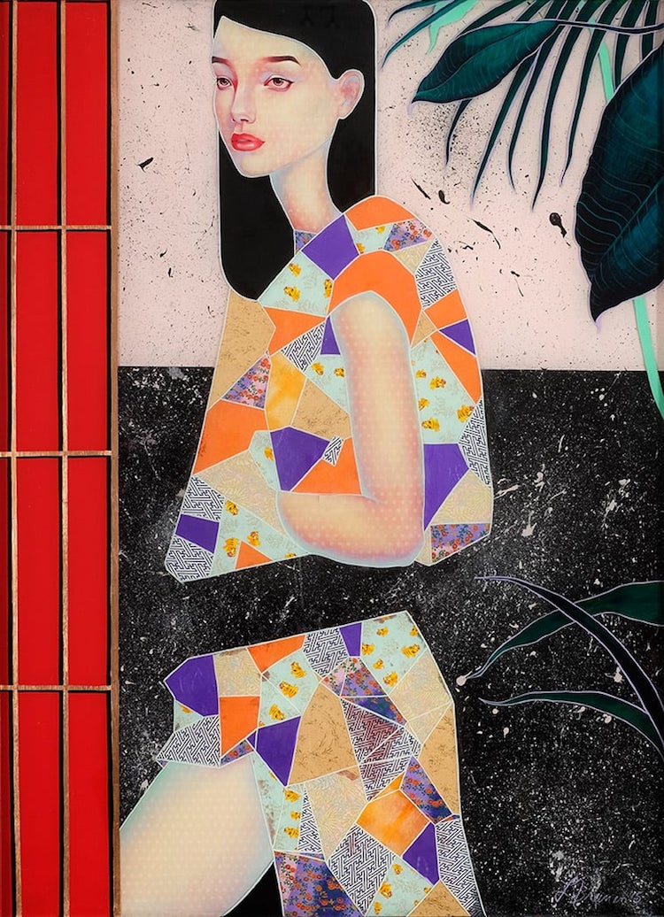 Mixed Media Paintings Japanese Contemporary Art Lauren Brevner