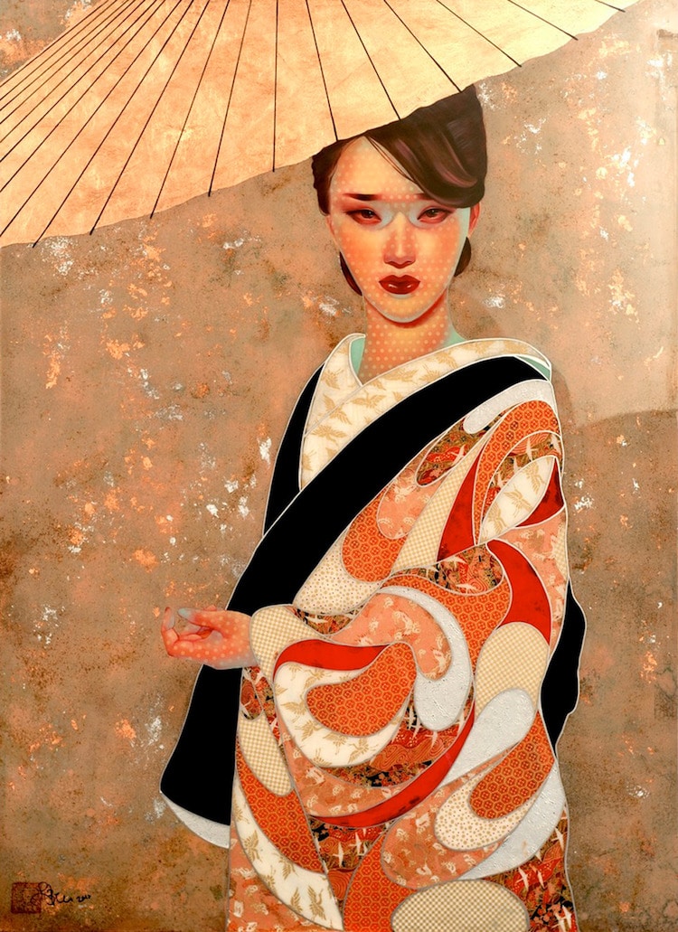 Mixed Media Paintings Japanese Contemporary Art Lauren Brevner