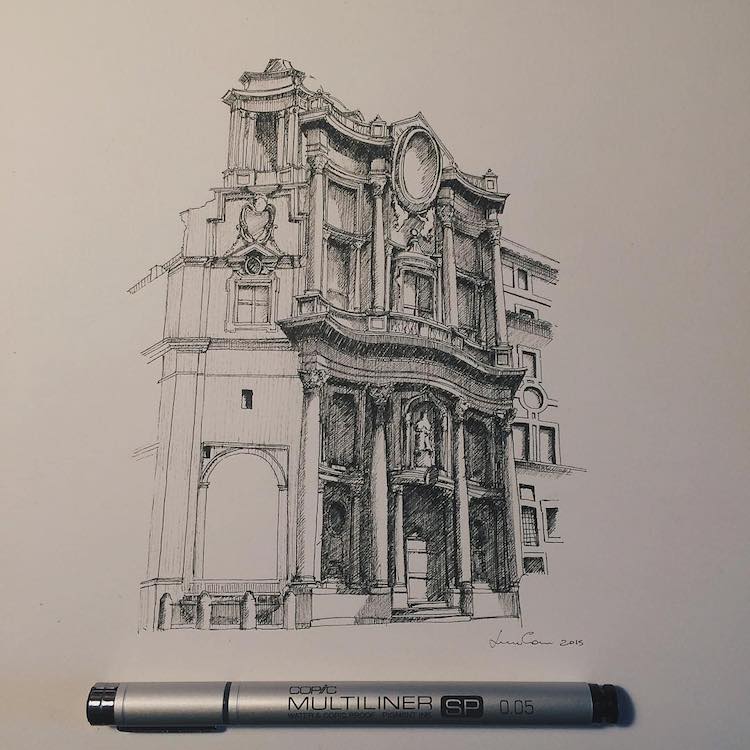 Lorenzo Concas Architectural Sketches