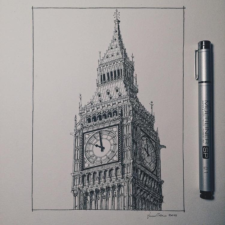 Incredible Miniature Architectural Drawings by Lorenzo Concas