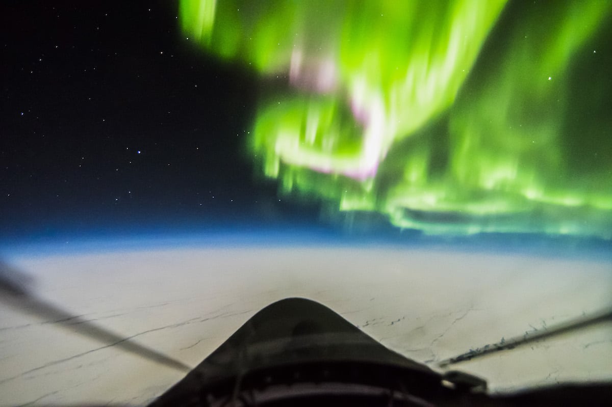Northern Lights from U2 Airplane