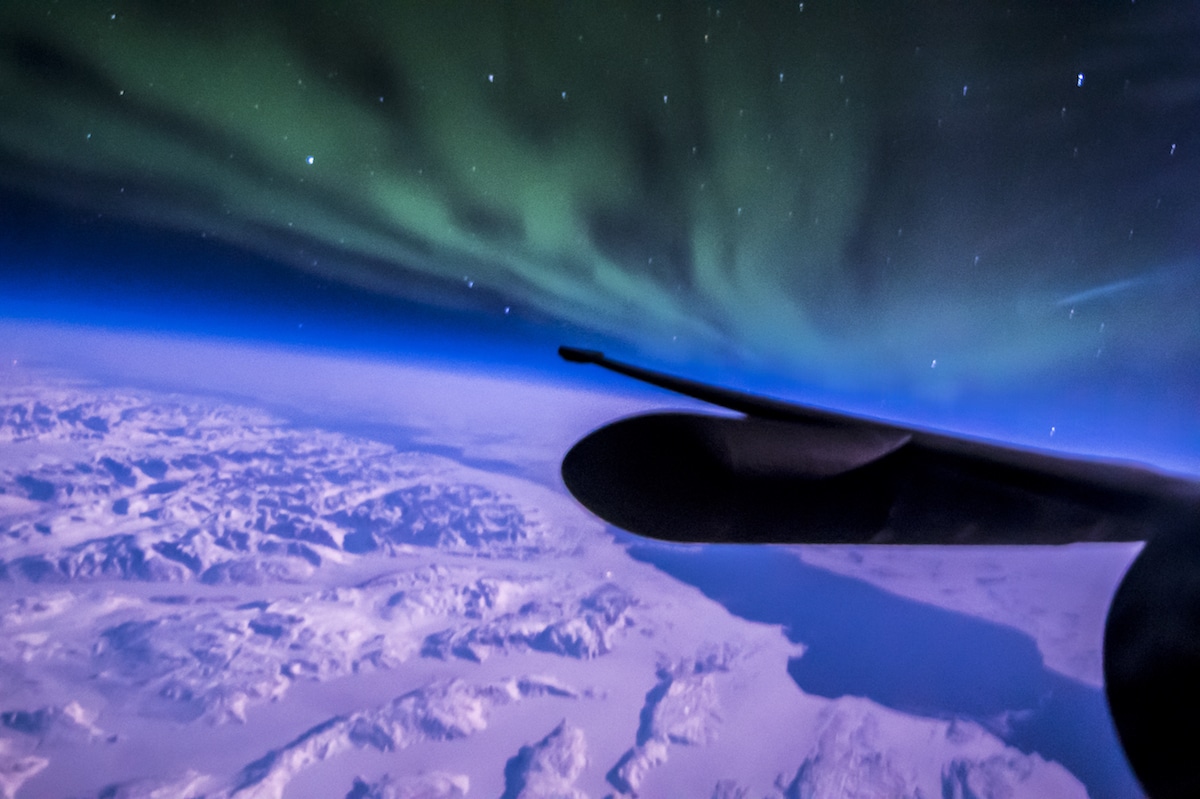 Northern Lights from Airplane