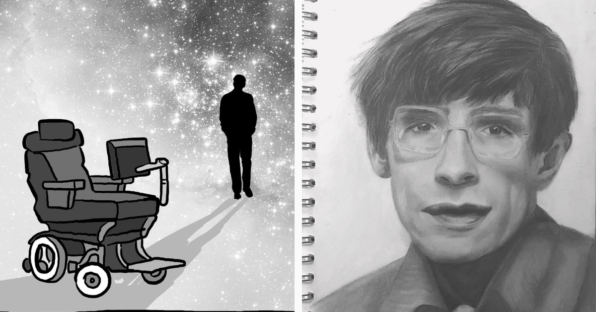 How to draw Stephen Hawking Step by Step ||Sketch tutorial for beginners||  part -1 - YouTube