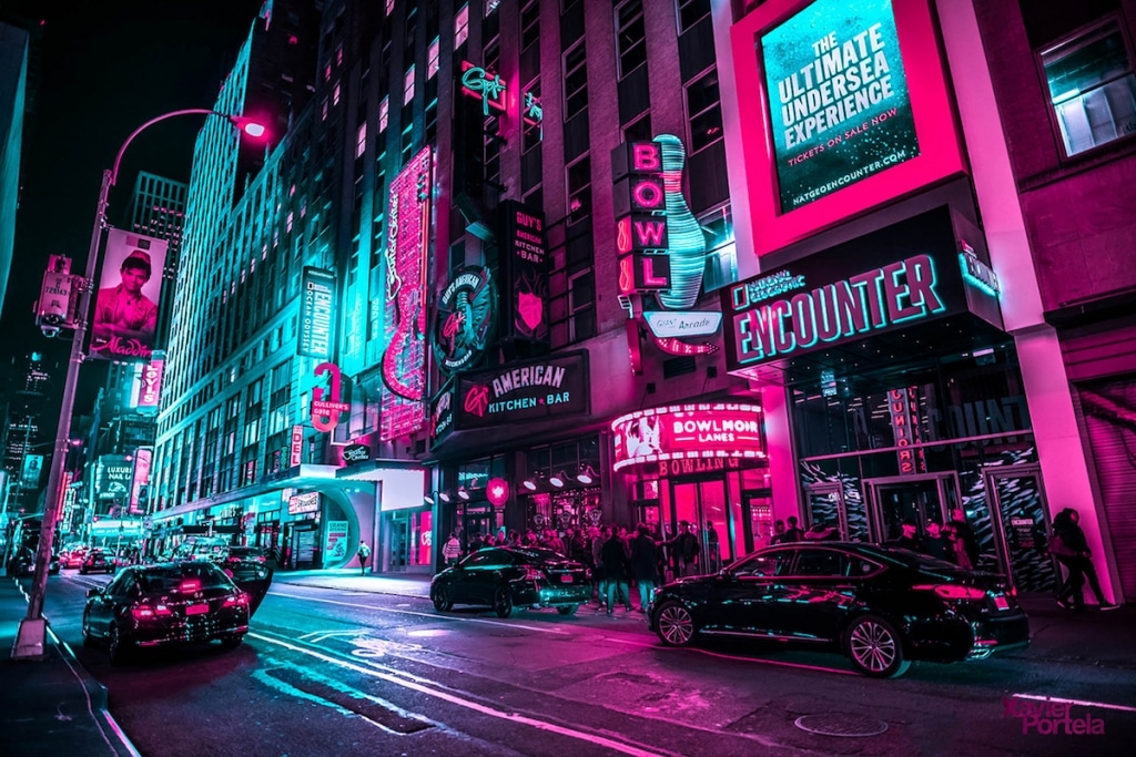 Vibrant Nighttime Photos of Times Square's Neon Lights by Xavier Portela