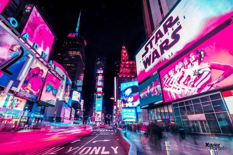 Vibrant Nighttime Photos of Times Square's Neon Lights by Xavier Portela