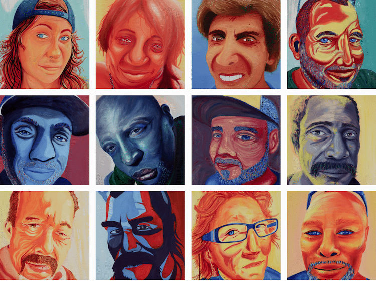 Faces of Santa Ana Paintings of Homeless People