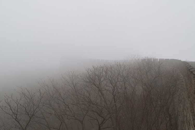 Empty Great Wall of China Foggy Great Wall of China 