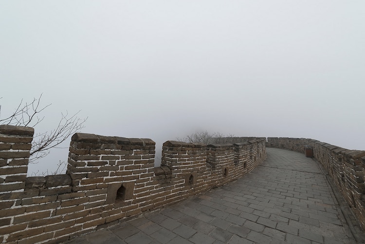 Empty Great Wall of China Foggy Great Wall of China 