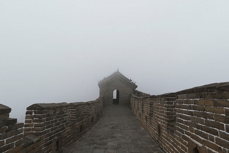 Empty Great Wall of China Foggy Great Wall of China 