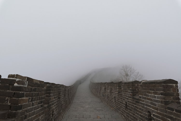 Empty Great Wall of China Foggy Great Wall of China 
