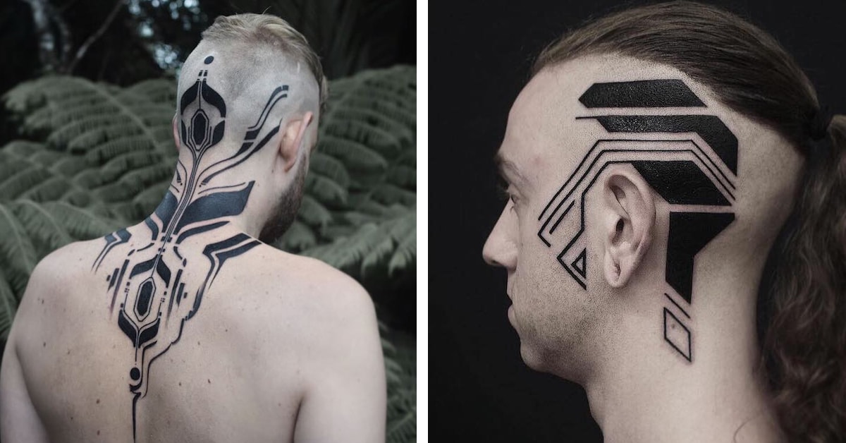 Tattoo Artist Takes Inspiration From Circuit Boards To Create   Georgie Williams Abstract Tattoo Thumbnail 