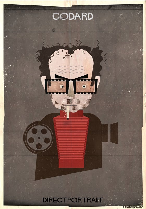 Famous Movie Directors Digital Illustration by Federico Babina