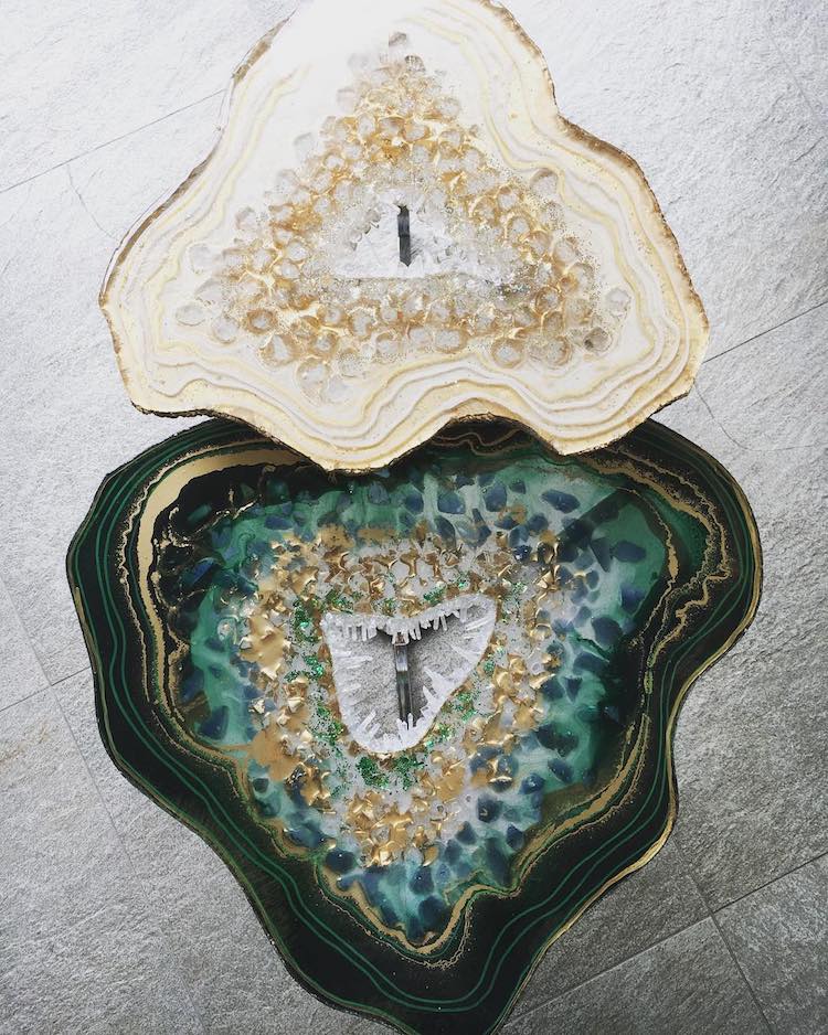 Geode Table Series by Mrs Colorberry Captures the Beauty ...