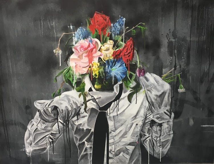 Surreal Portraits Flower Head by Sage