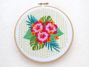 Stamped embroidery kits are a perfect way to celebrate summer