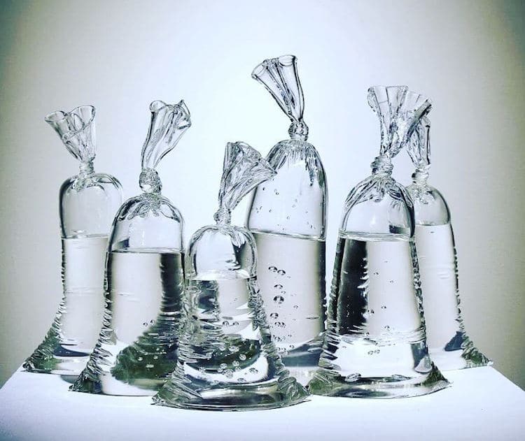 Water Bag Glass Sculptures by Dylan Martinez