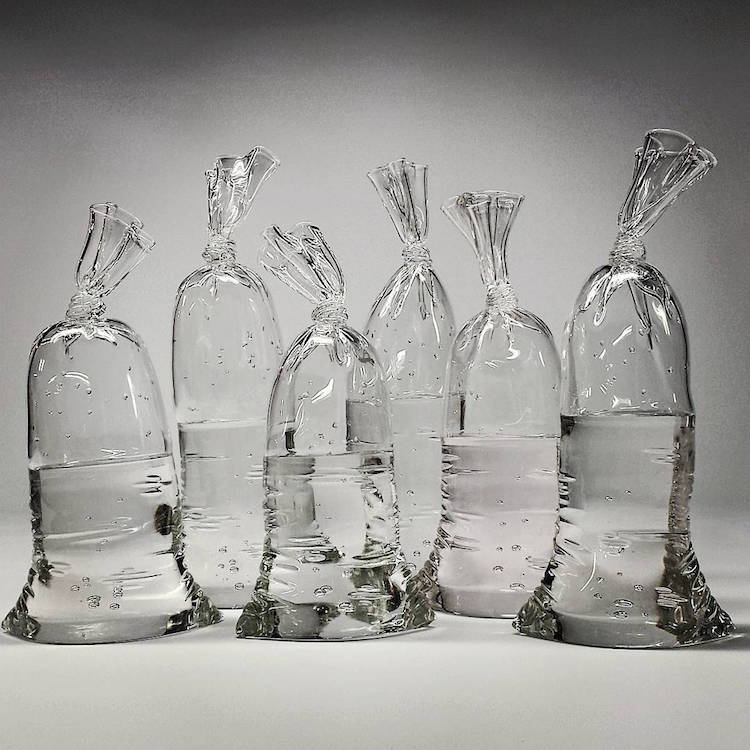 Water Bag Glass Sculptures by Dylan Martinez