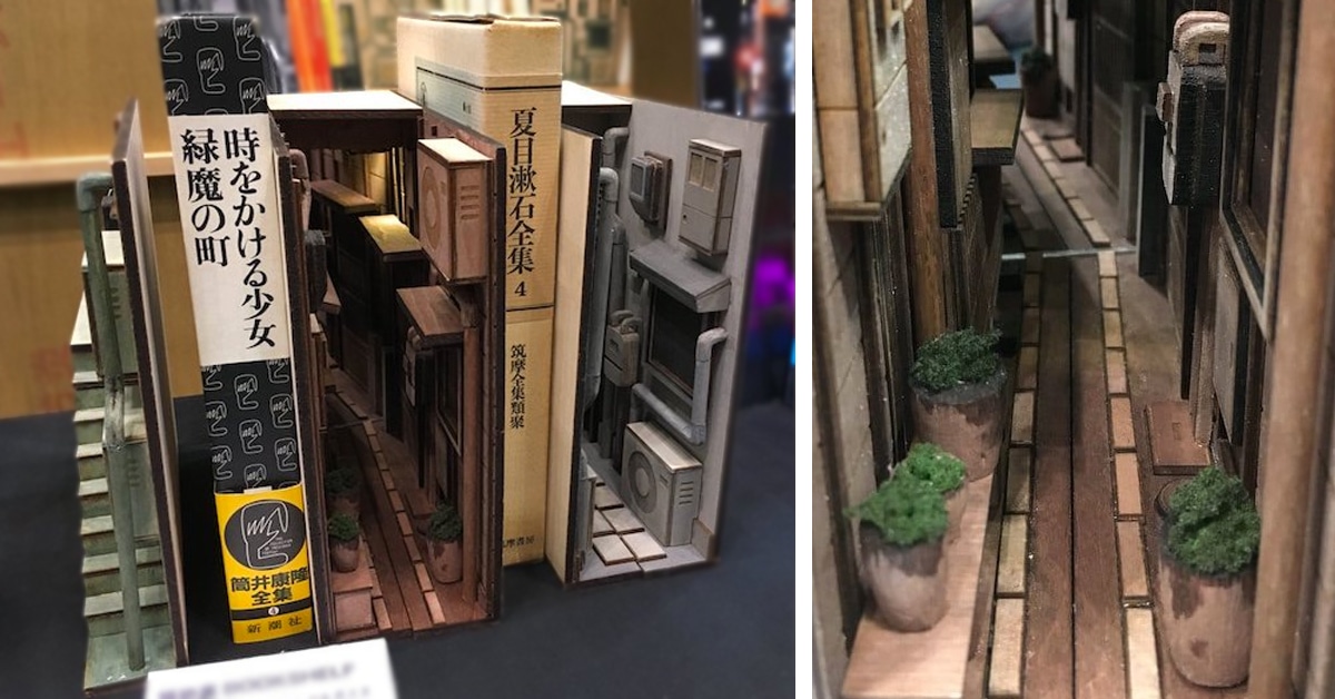 Unique Bookends Are Incredibly Detailed Recreations Of Tokyo Alleys
