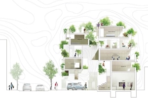 Dynamic 'Tree-ness House' by Akihisa Hirata in Tokyo