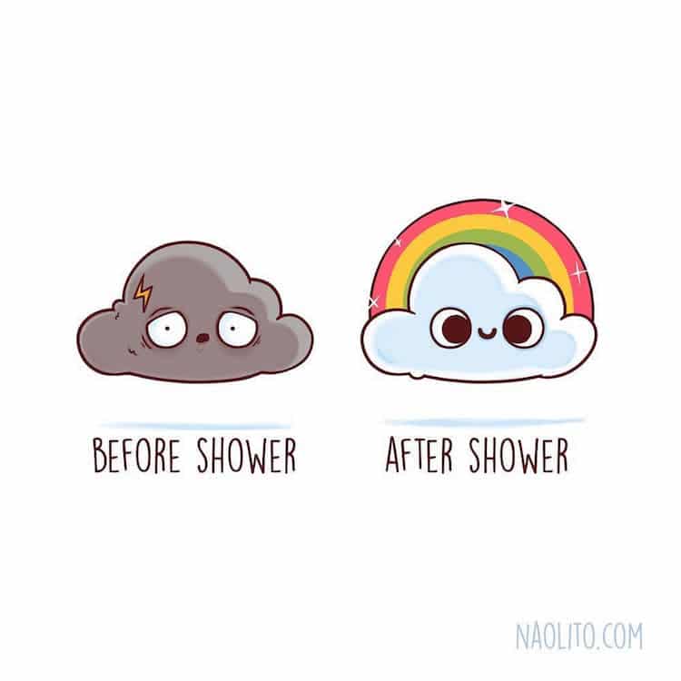 Cute Cartoon Drawings Illustrate Relatable “Before and After” Scenarios