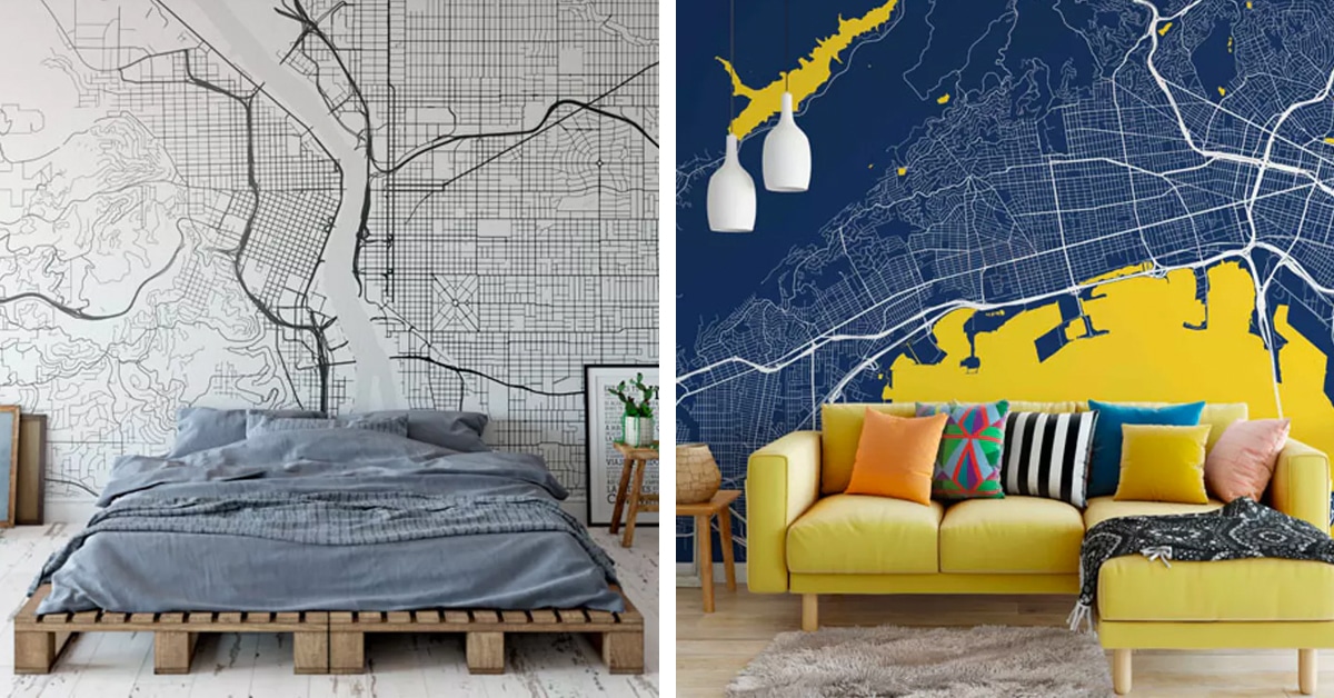 Create a Map Wallpaper  Wall Mural Maps  Customaps
