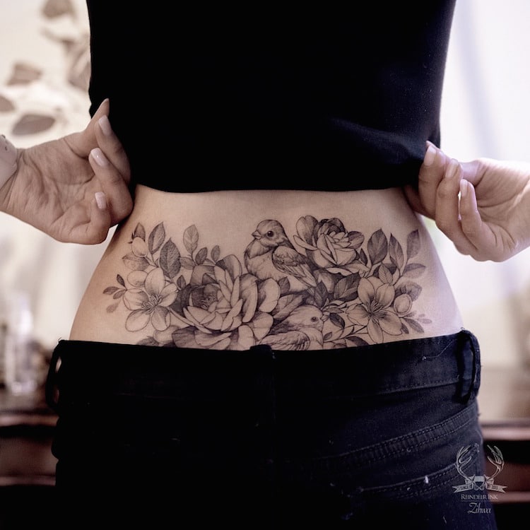 wrap around waist tattoos