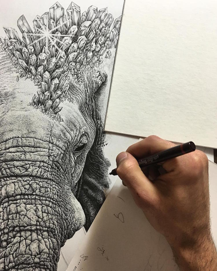 Stippling Art by Nicholas Baker