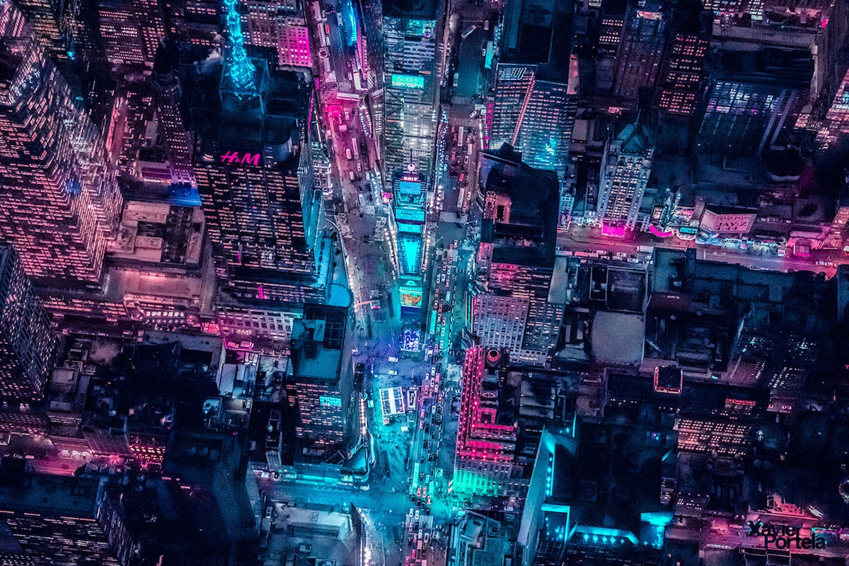 Aerial Photos of a Glowing New York City by Xavier Portela