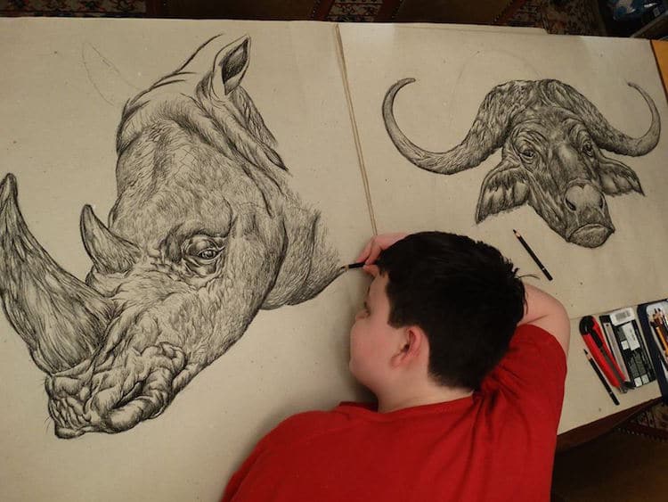 Animal Drawings by Child Prodigy Dušan Krtolica