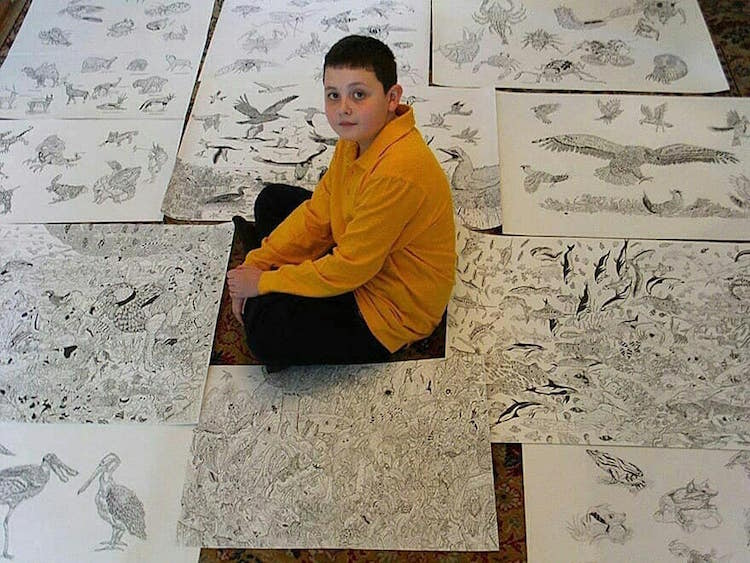 Animal Drawings by Child Prodigy Dušan Krtolica