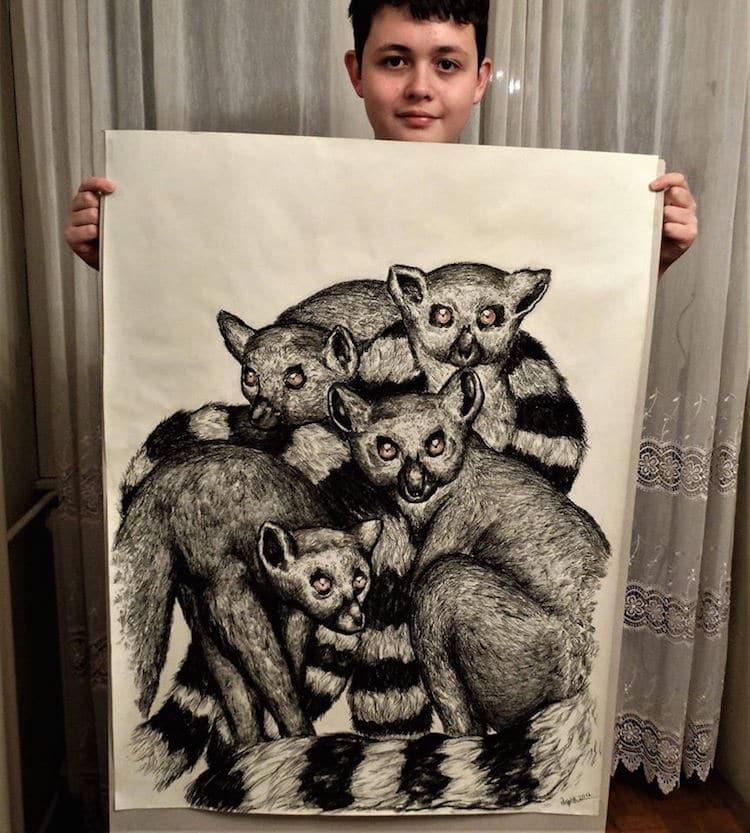 Animal Drawings by Child Prodigy Dušan Krtolica