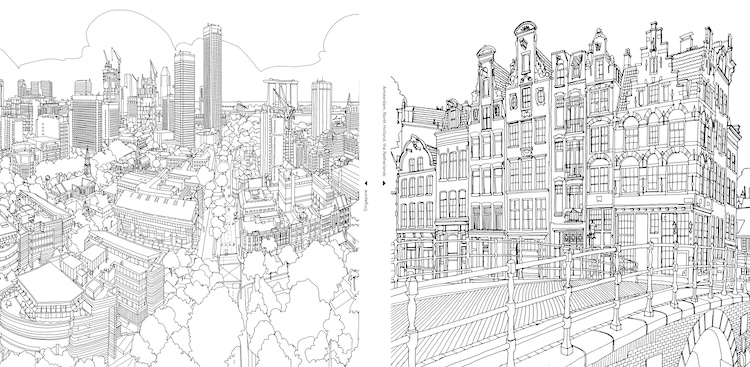 Fantastic Cities Coloring Book Architecture Coloring Book