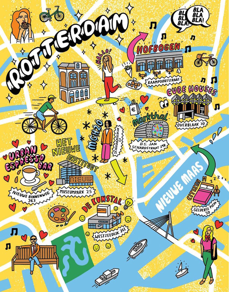 Illustrator Creates Colorful Hand-Drawn Maps Filled With Playful Details