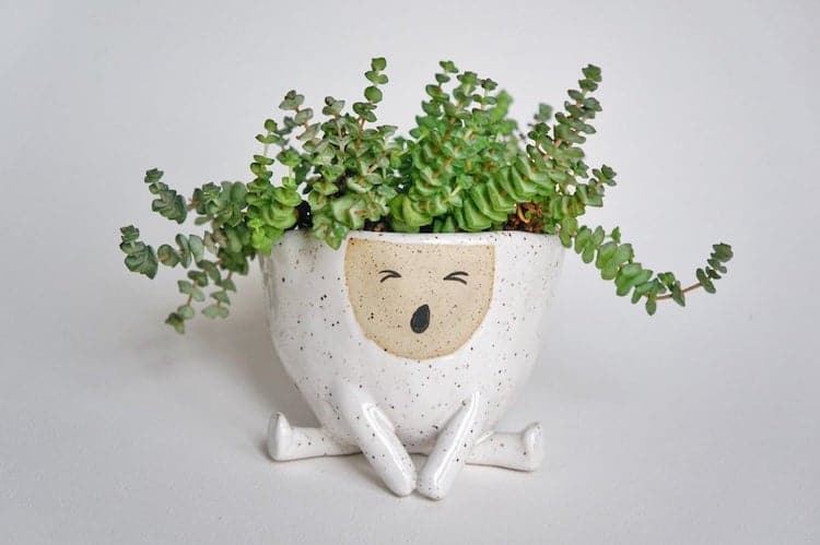 Yawning Ceramic Planter