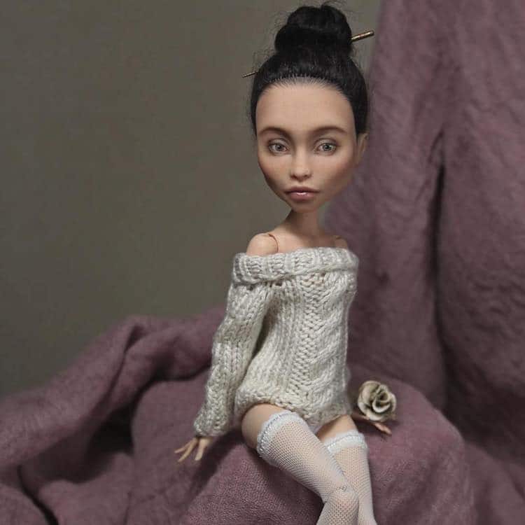 muñecas repintadas por Olga Kamenetskaya
