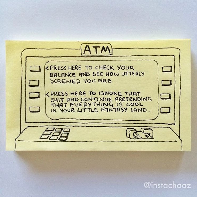 Artist Uses Sticky Notes to Illustrate Funny Everyday ... - 750 x 750 jpeg 109kB