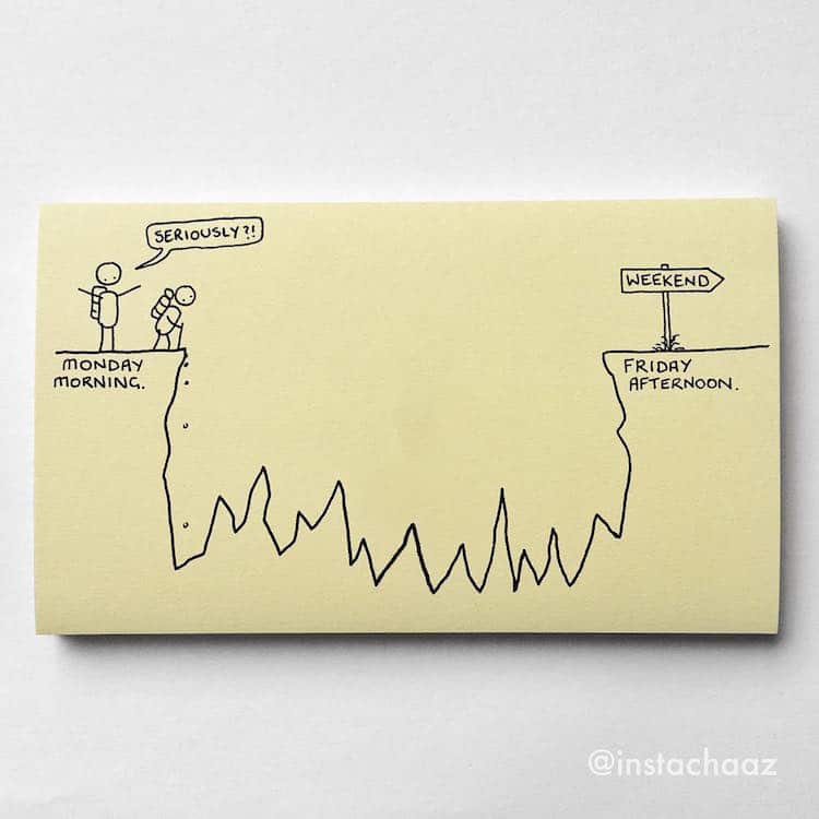 20 Sticky Note Drawings That Perfectly Capture The Everyday Struggles Of Adulthood