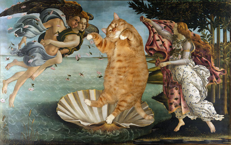 Classic Art with a Cat