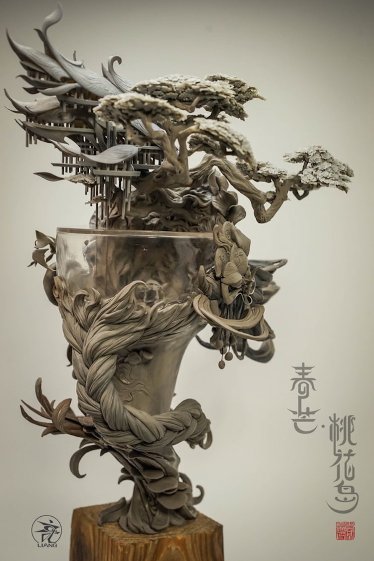 Surreal Bust Sculpture by Yuanxing Liang
