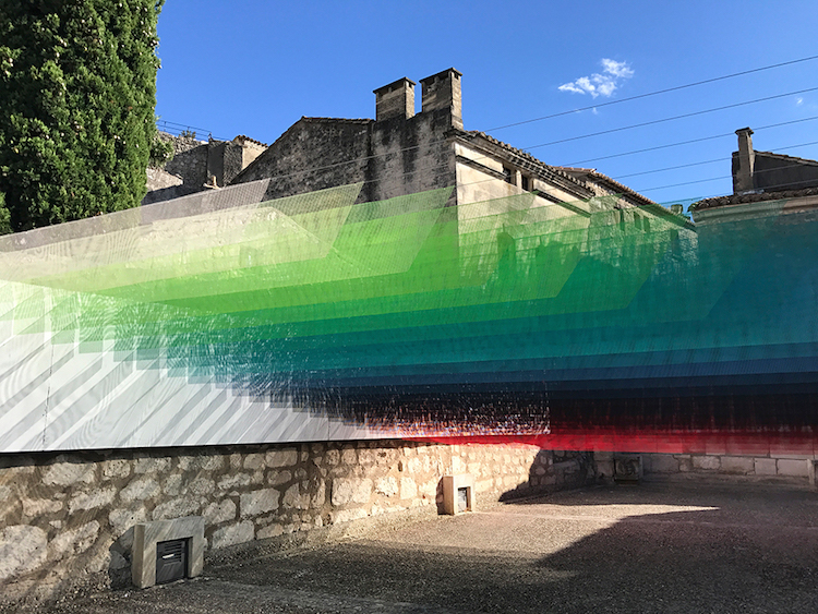 Colorful Installation Art in Ancient Greek Ruin by Quintessenz