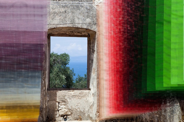 Colorful Installation Art in Ancient Greek Ruin by Quintessenz