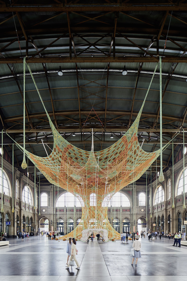 Crochet Tree Textile Sculpture by Ernesto Neto