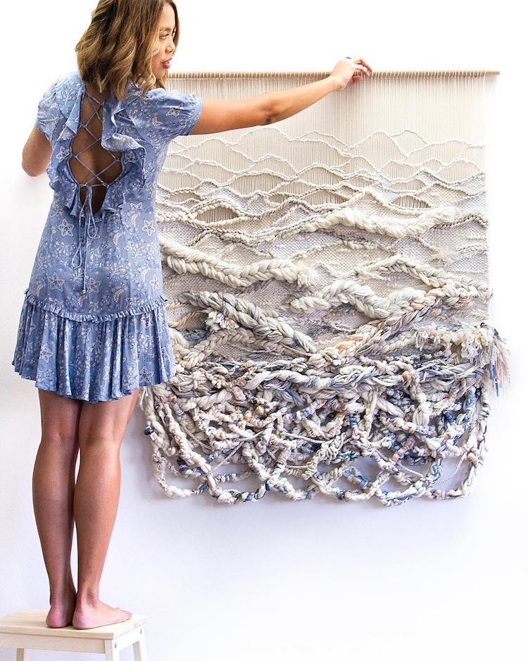 Fiber Art Woven Wall Hangings by Crossing Threads