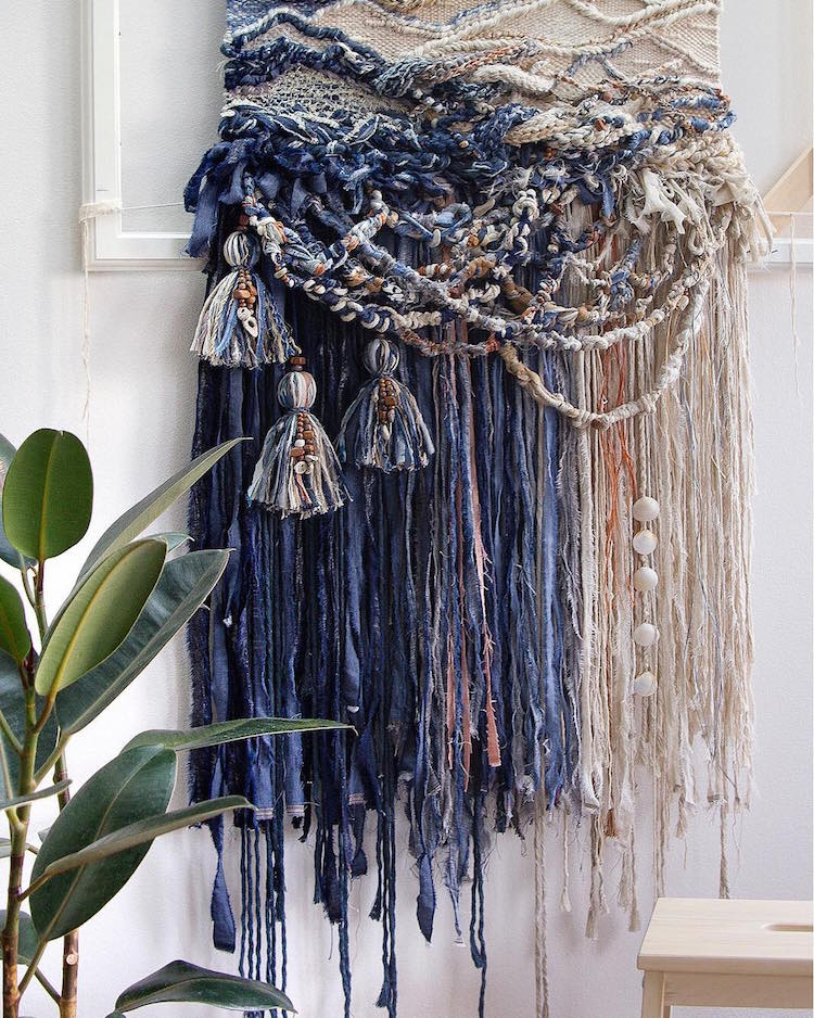 Fiber Art Woven Wall Hangings by Crossing Threads