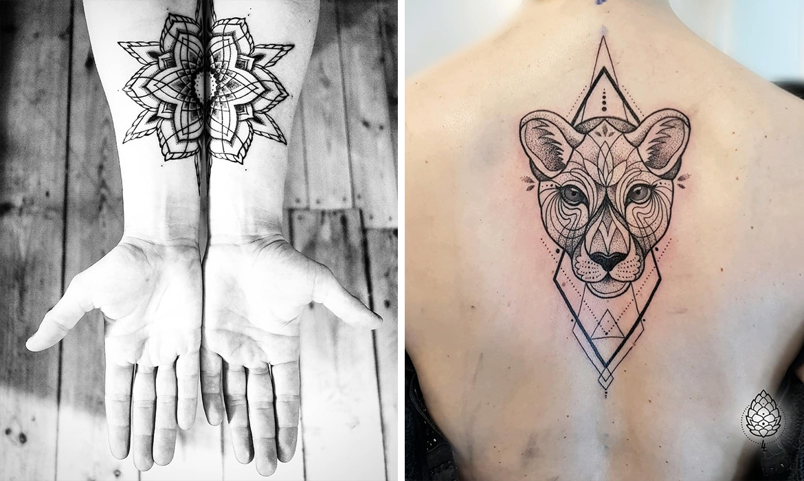 geometric tattoos thumb large
