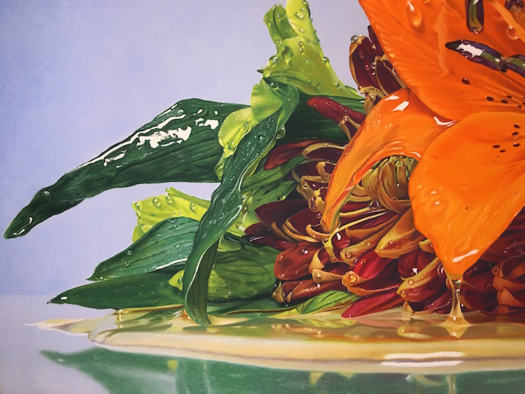 Hyper Realistic Pastel Drawings of flowers dripping honey - Trendy Art Ideas