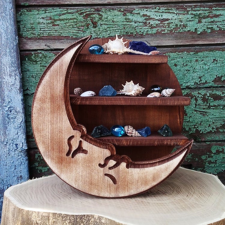 Crescent Moon Shelf by Wood Stand Art