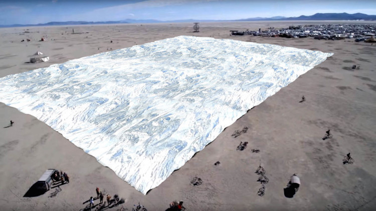 NASA Space Blanket Burning Man by Alex Shtanuk